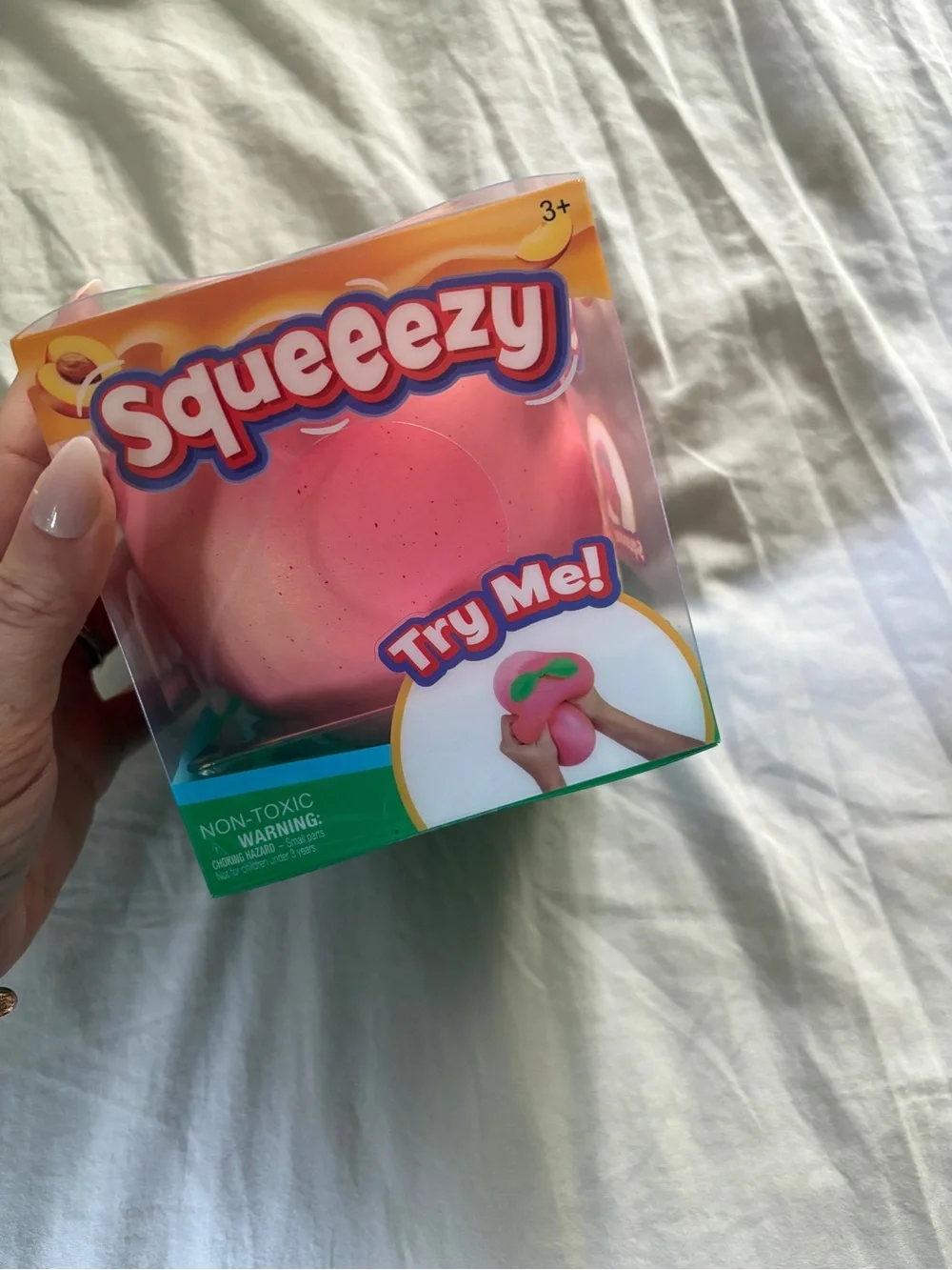 Squeezey Pink Peach Squeezy Sensory Toy